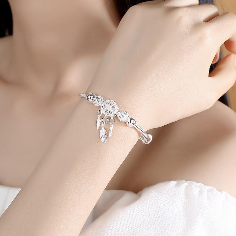 Silver Crystal Dreamcatcher Bracelet – Enchanting