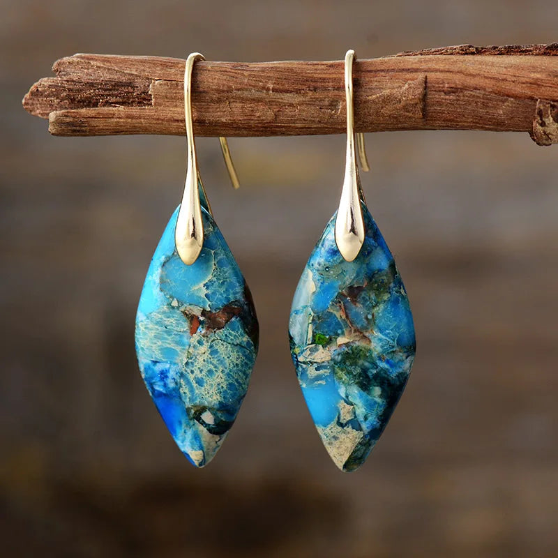 Natural Stone Teardrop Earrings – Exquisite