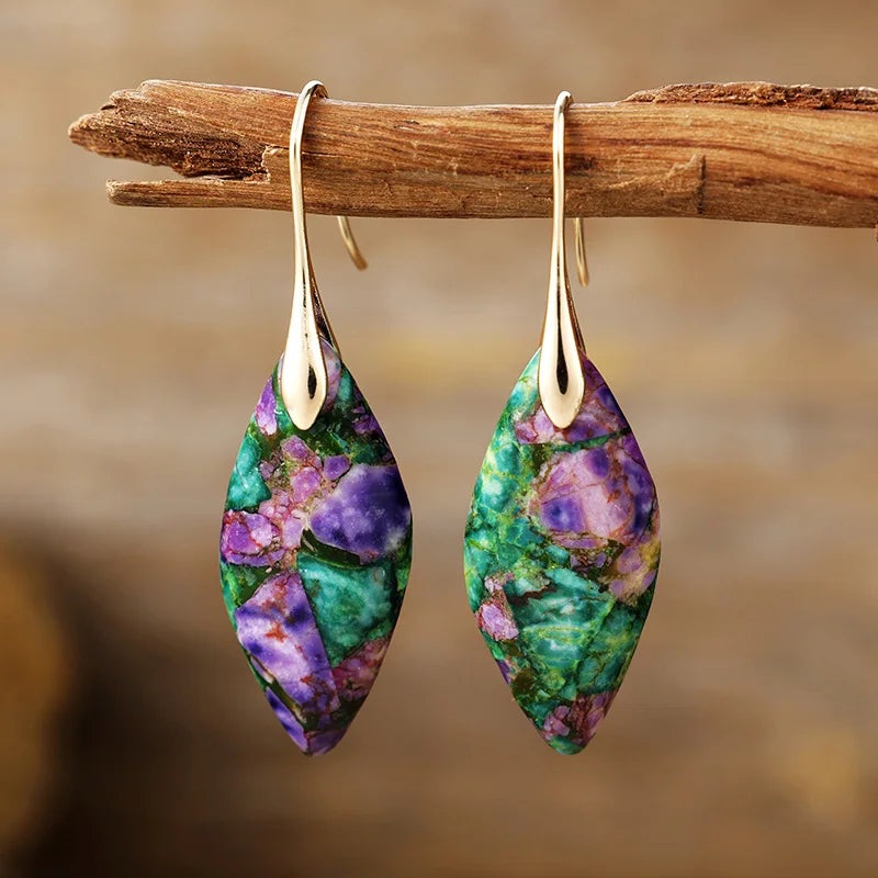 Natural Stone Teardrop Earrings – Exquisite