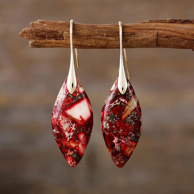 Natural Stone Teardrop Earrings – Exquisite