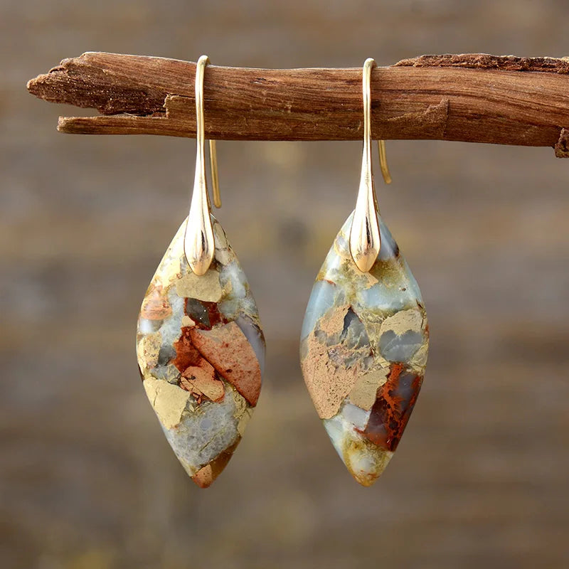 Natural Stone Teardrop Earrings – Exquisite